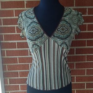 Green & Brown Vintage Boho Shirt